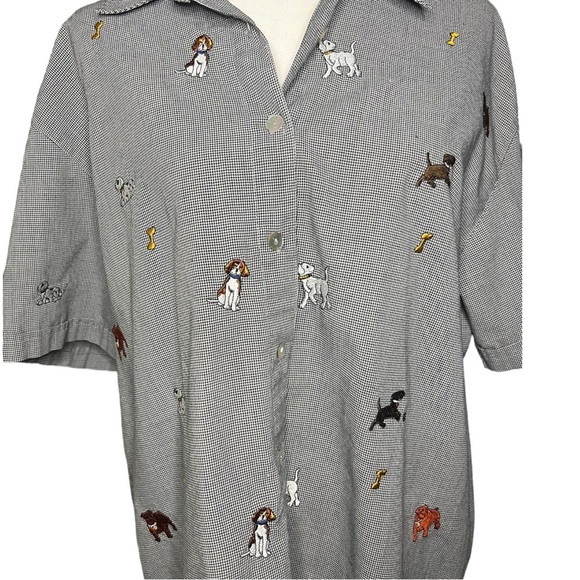 Vintage Embroidered Blouse with Dogs 🐶 XL - Picture 4 of 5